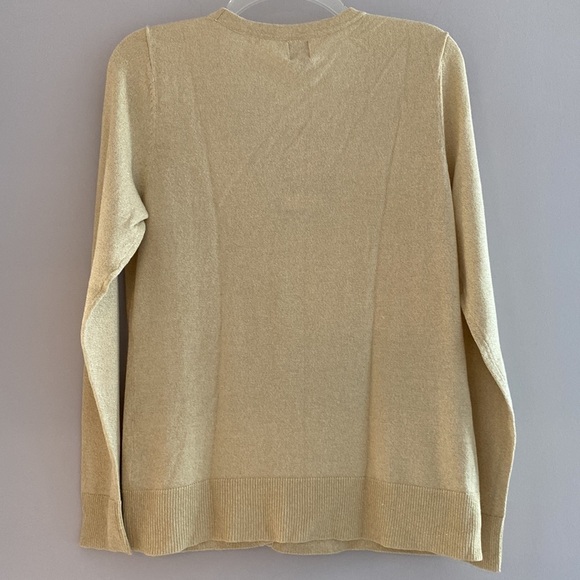 NWT Dressy gold flecked vee neck cardigan. Button down front. Long sleeves. M
C - Picture 2 of 7